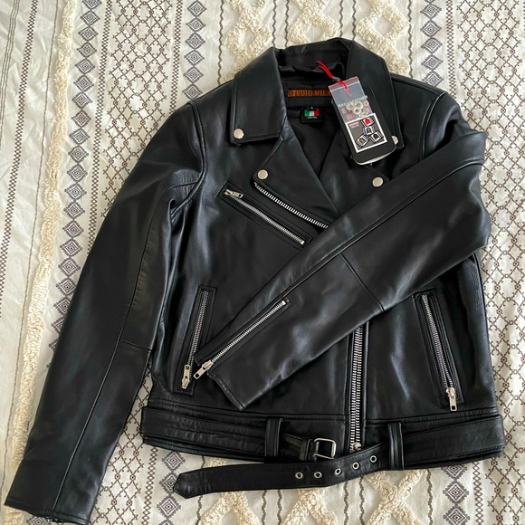New with Tags Italian lamb skin motorcycle jacket. - Picture 1 of 1